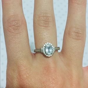 Sterling Silver Aquamarine Ring and Necklace